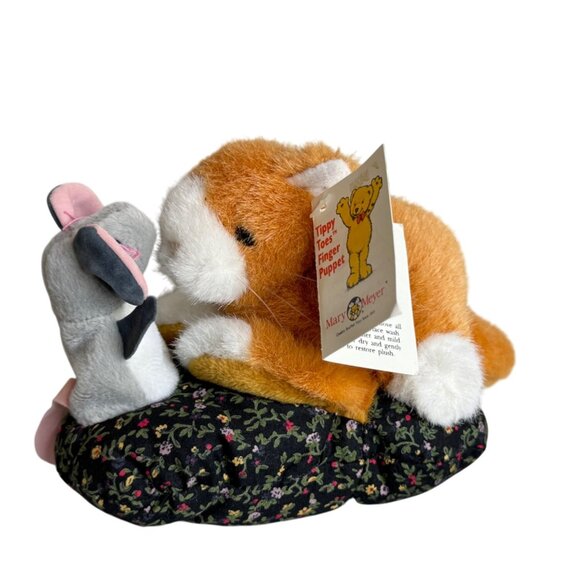 Vintage 90s Mary Meyer Finger Puppet Cat & Mouse "Catnip" With Tags - Picture 1 of 8